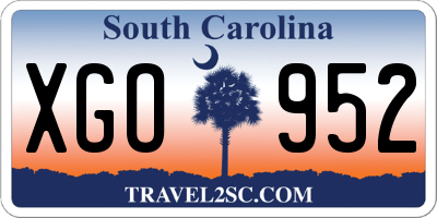 SC license plate XGO952