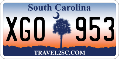 SC license plate XGO953