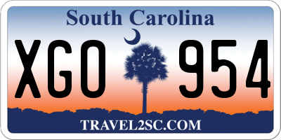 SC license plate XGO954