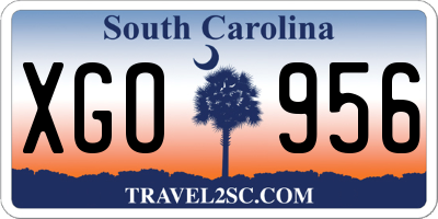SC license plate XGO956