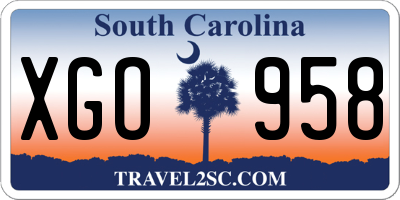 SC license plate XGO958