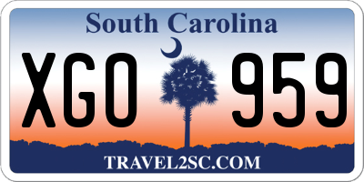 SC license plate XGO959