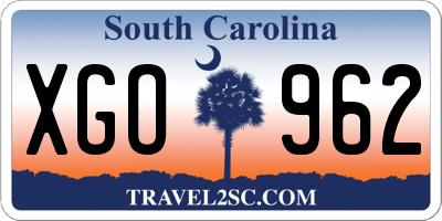 SC license plate XGO962