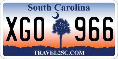 SC license plate XGO966