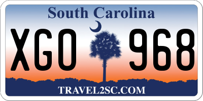 SC license plate XGO968