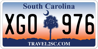 SC license plate XGO976