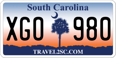 SC license plate XGO980