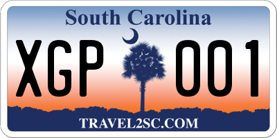 SC license plate XGP001