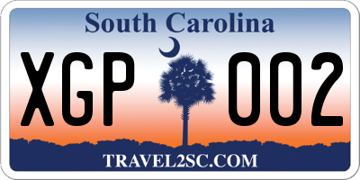 SC license plate XGP002