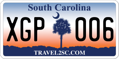 SC license plate XGP006