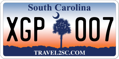 SC license plate XGP007