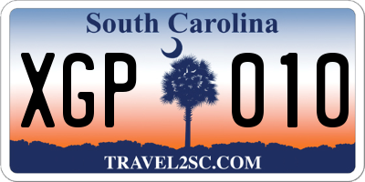 SC license plate XGP010