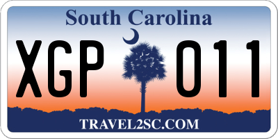 SC license plate XGP011