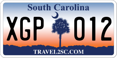 SC license plate XGP012