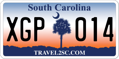 SC license plate XGP014