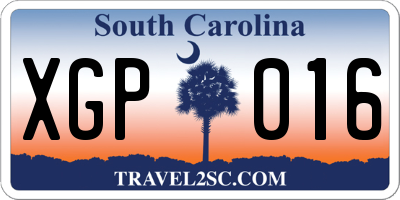 SC license plate XGP016