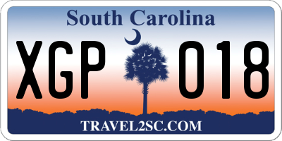 SC license plate XGP018