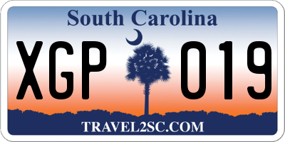 SC license plate XGP019