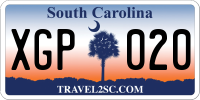 SC license plate XGP020