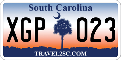 SC license plate XGP023