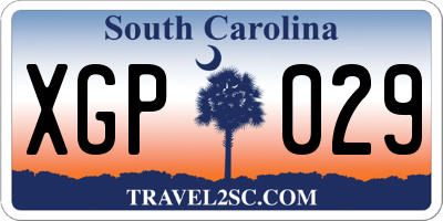SC license plate XGP029