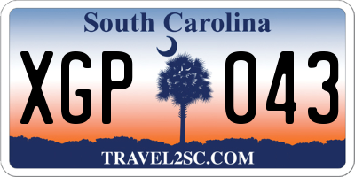 SC license plate XGP043