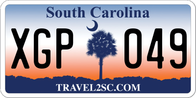 SC license plate XGP049