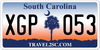 SC license plate XGP053
