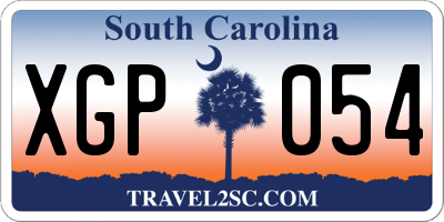 SC license plate XGP054