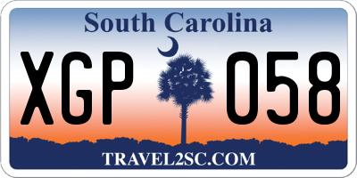 SC license plate XGP058