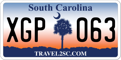 SC license plate XGP063