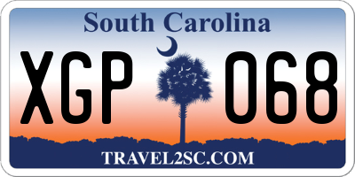 SC license plate XGP068