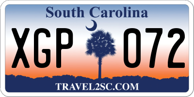 SC license plate XGP072