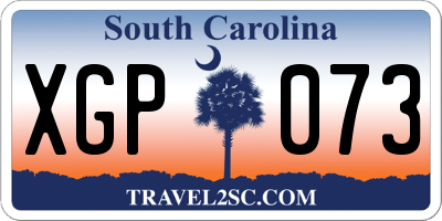 SC license plate XGP073