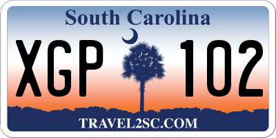 SC license plate XGP102
