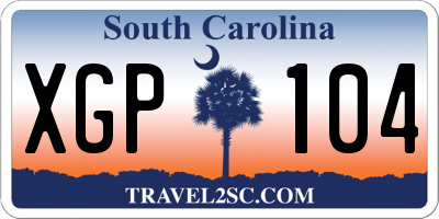 SC license plate XGP104