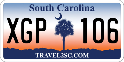 SC license plate XGP106