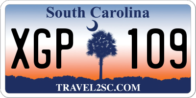 SC license plate XGP109