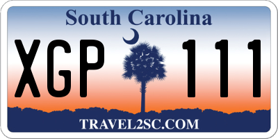 SC license plate XGP111