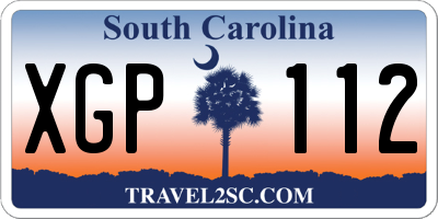 SC license plate XGP112