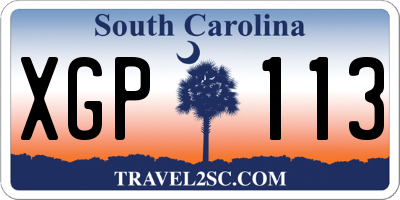 SC license plate XGP113