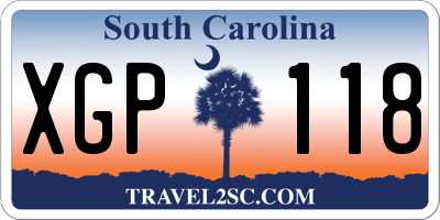 SC license plate XGP118