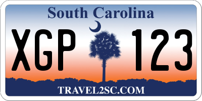 SC license plate XGP123