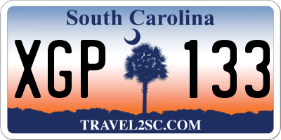 SC license plate XGP133