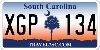 SC license plate XGP134