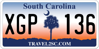 SC license plate XGP136