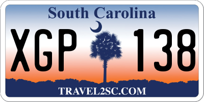 SC license plate XGP138