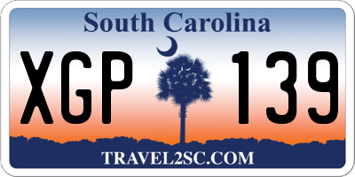 SC license plate XGP139