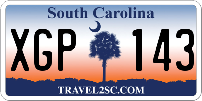 SC license plate XGP143