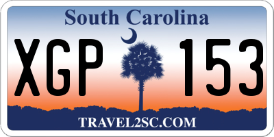 SC license plate XGP153